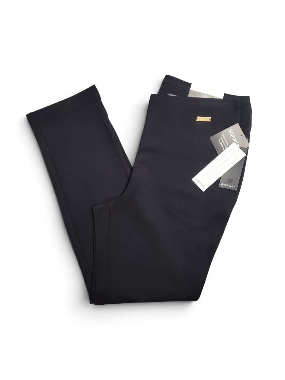 NWT Rafaella "The Slim" Slim Leg Comfort Fit Pants - Black Size Large